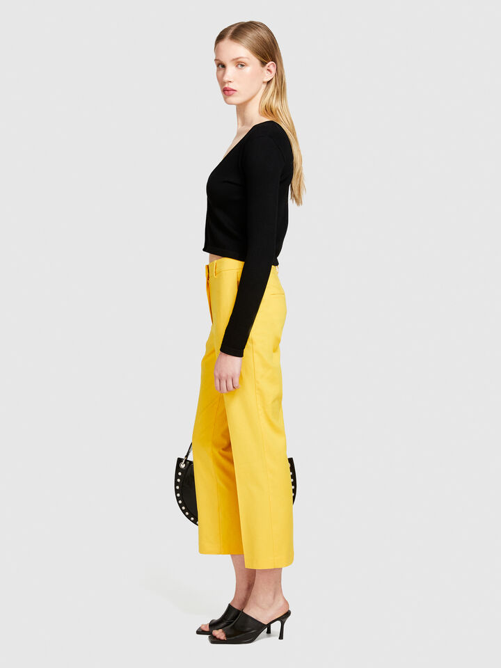 High-waisted trousers - women's high-waisted trousers - Yellow | Sisley image number 2
